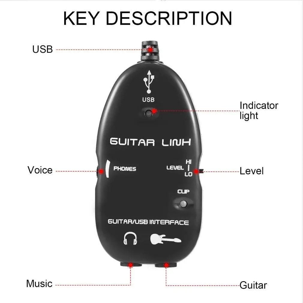 Гитара К USB интерфейсному кабелю аудио рекордер для ПК/для записи LN
