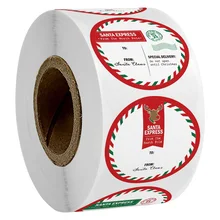

Cute Merry Christmas Sticker 500pcs/roll 1 Inch Handmade Sealing Labels Sticker for Kids Xmas Gift Thank You Cards Decor Sticker