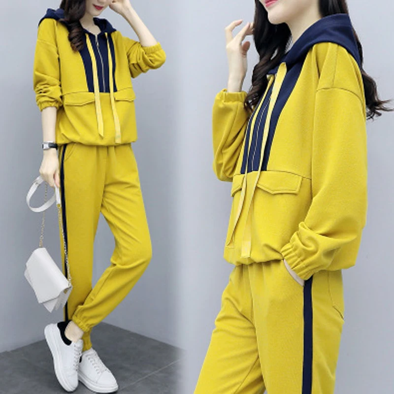 

Autumn new fashion hooded shirt sports suit female Korean version of the foreign leisure pants two sets of tide