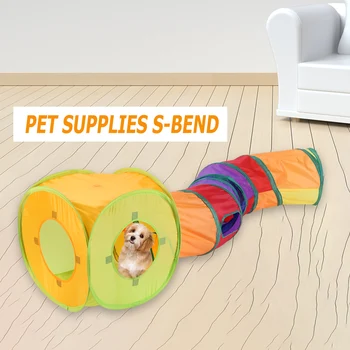 

Cat Tunnel Pet Folding Toys Rainbow Multicolor Tunnel Tube Toy For Cats Puppy Kitten Cat Toy Folding Pet Supplies