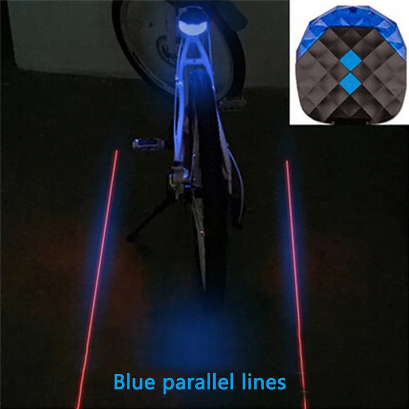 blue parallel lines Мульти светильник ing режимы велосипедные фары светодиодный лазерный велосипедный светильник Алмазный задний светильник задние фары велосипеда для гор велосипедный подседельный штырь - Цвет: blue parallel lines