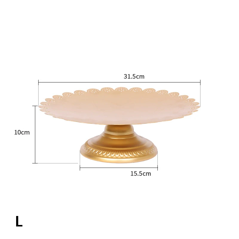 Gold Large Металлическая подставка для торта и фруктов, праздничный десертный поднос, подставка для торта, украшение для вечеринки, дня рождения, свадебного торжества, подставка для кексов - Цвет: Gold Large