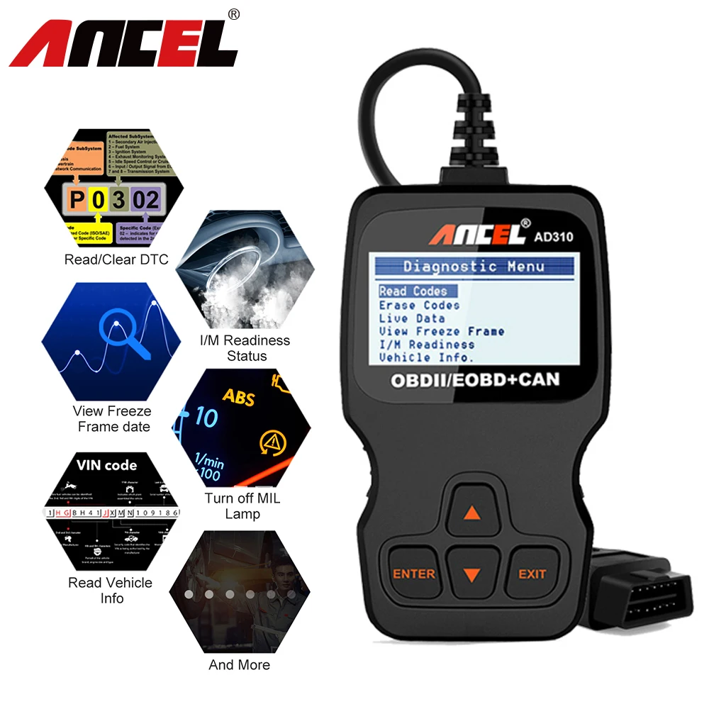 Ad310 obd2 автомобильный сканер инструкция