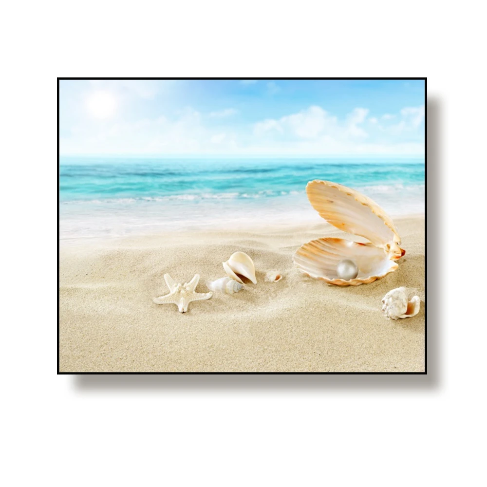 Canvas Art Painting Ocean waves Beach shell conch starfish Art Poster Picture Wall Decor Modern Home Decoration For Living room Canvas Art Painting Ocean waves Beach shell conch starfish Art Poster Picture Wall Decor Modern Home Decoration For Living room