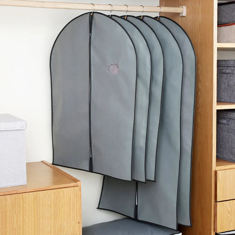 12 Piece Nonwoven Clothes Dust Cover Zipper Folding Suit Bag Fabric