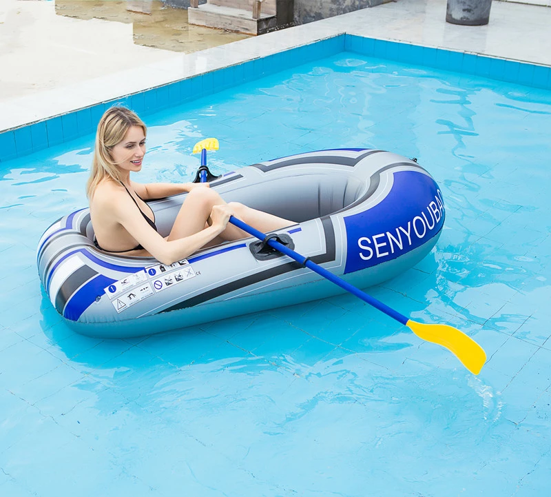 1-2 Person Thickening PVC Inflatable Boat Raft River Lake Dinghy Boats Kayak Canoe Pump Drifting Fishing Rowing Air Boat and Oar