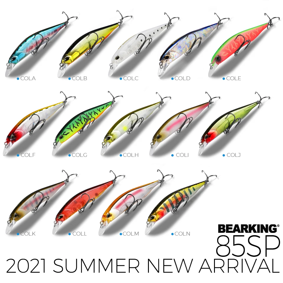 BEARKING 85mm 8g hot model fishing lures hard bait 14color for choose  minnow quality professional minnow depth1.3-1.8m