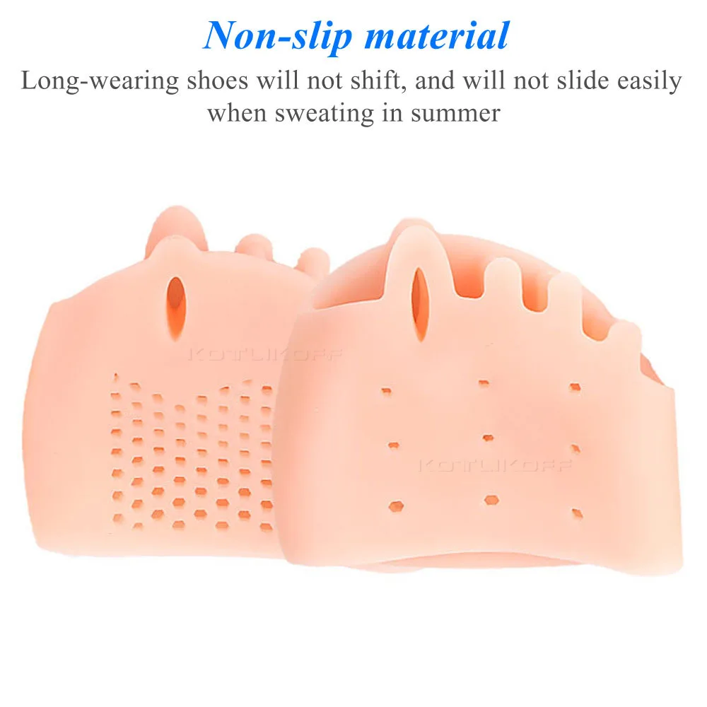 Silicone Forefoot Pads Toe Separator Cushion Pad Pain Relief Shoes Insoles Finger Toe Hallux Valgus Corrector Gel Pads Foot Care