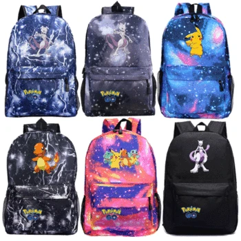 

New Mochila Pokemon Pikachu Backpack Teenagers School Shoulder Bags Students Daily Rucksack Back to School Gift for Kids