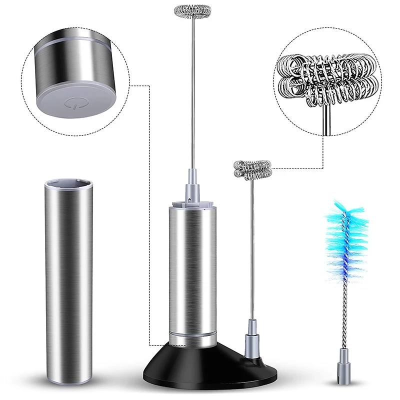 Milk Frother Cleaning Brush Single/Double Layer Whisk Head Kit For Egg Cream Dessert Soup Sauce High Quality