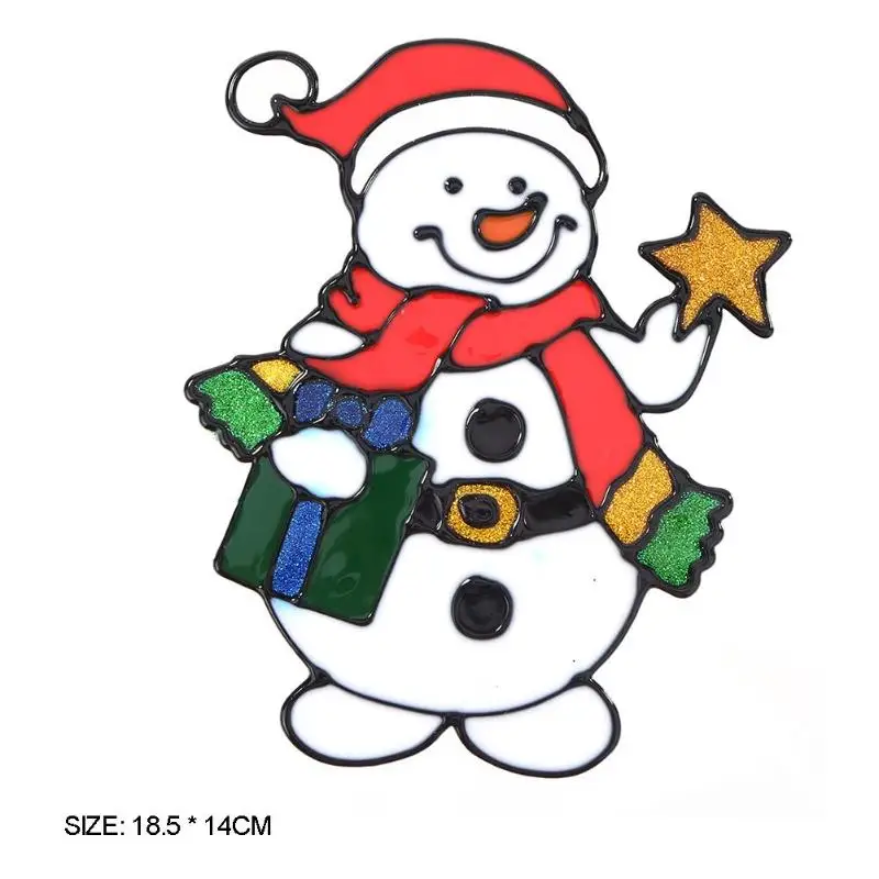 DIY Merry Christmas Wall Sticker Showcase Home Window Glass Sticker Santa Claus Christmas Tree Wall Stickers Natal Navided - Цвет: K