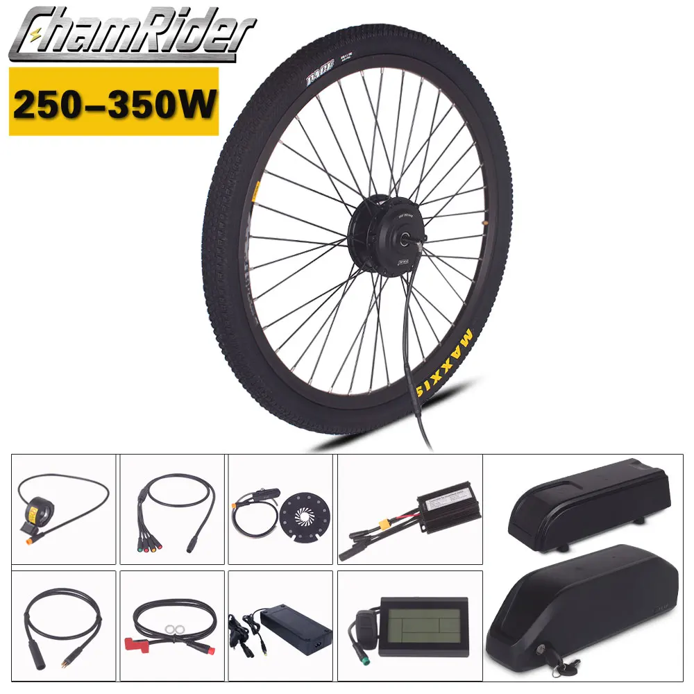 Chamrider Электрический велосипед Ebike комплект 250W 350W 36V 48V 52V 17AH Полли Батарея MXUS LCD3 дисплей Julet водонепроницаемый разъем