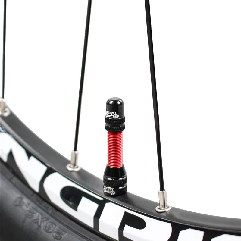 Bike Schrader Valve 60mm Tubeless Tire A/V Valve CNC Nipple Wheel For MTB Road Bicycle Tubeless Rim 2PCS