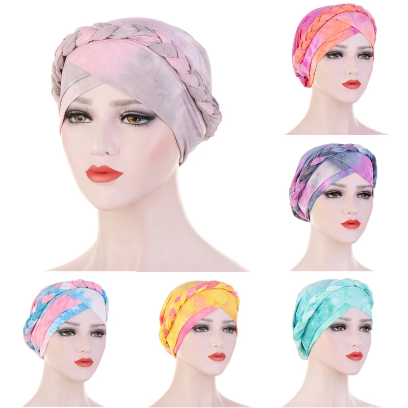 

Round Headscarf Muslim Turban Hat Cancer Chemo Bonnet Hat Sleep Hat Hair Loss Head Accessories Folds Head Cover Night Cap