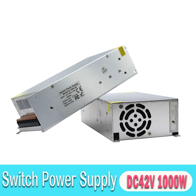 Регулируемый импульсный источник питания DC42V 1000 Вт трансформатор AC110 220 В Регулируемый источник питания для освещения ЧПУ маршрутизатор CCTV