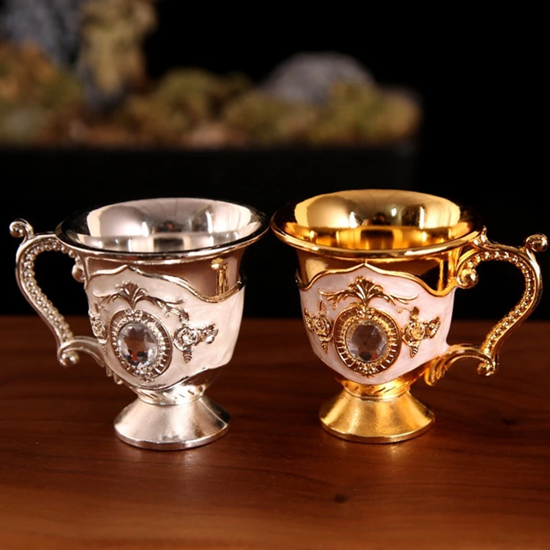 Mini Spirits Wine Glases Cup Vodka Alloy Portable Personalized Diamond Pattern 30ml Wedding Tumbler Bar Home Decoration Gift