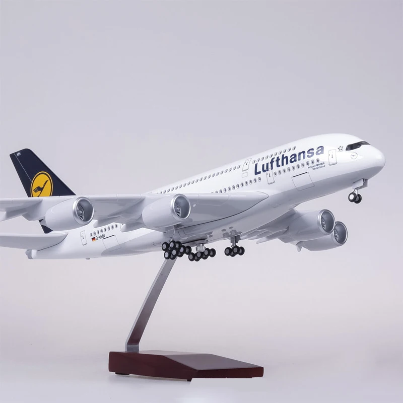 1: 160 самолет Airbus Lufthansa Airline модель A380 45,5 см Модель W колесо с подсветкой литая под давлением пластиковая Смола самолет для сбора подарка