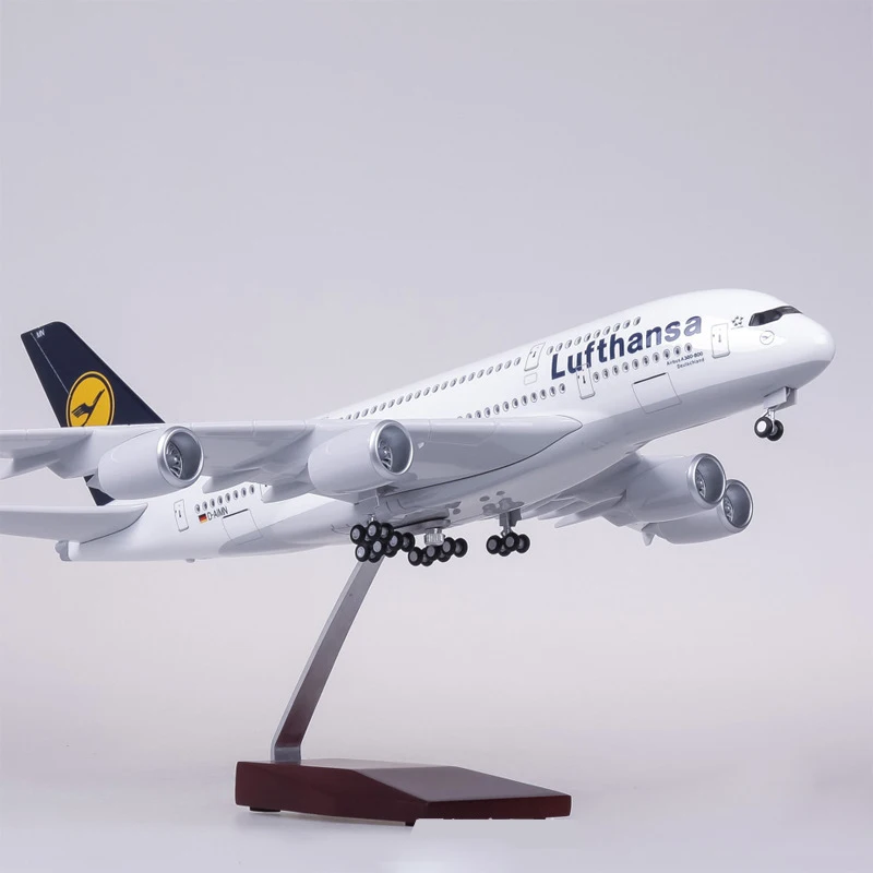 

1:160 Airplane Airbus Lufthansa Airline Model A380 45.5CM Model W Light Wheel Diecast Plastic Resin Plane For Collection Gift