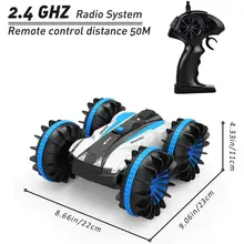 

360 Rotate Rc Cars Remote Control Stunt Car 2 Sides Waterproof Driving on Water and Land Amphibious Electric Toys for Children