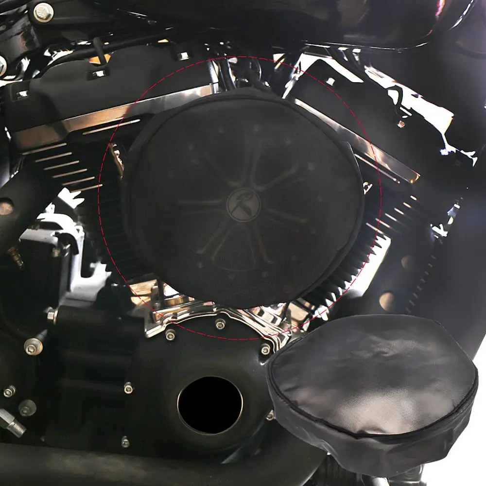 Nero Impermeabile Da Pioggia Calzino Per Harley Touring Sportster 883 1200 Softail Dyna Road King Electra Glide Per Air Filter Cleaner Kit