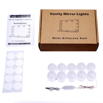

Vanity Lights for Mirror DIY Hollywood Lighted Makeup Vanity Mirror with Dimmable Lights Stick on LED Mirror Light Kit