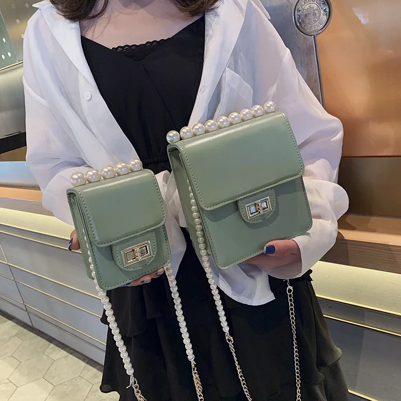 

2019 New Style Stereo Stereotypes Square Sling Bag Pearl Large Small Tablet Shoulder WOMEN'S Bag