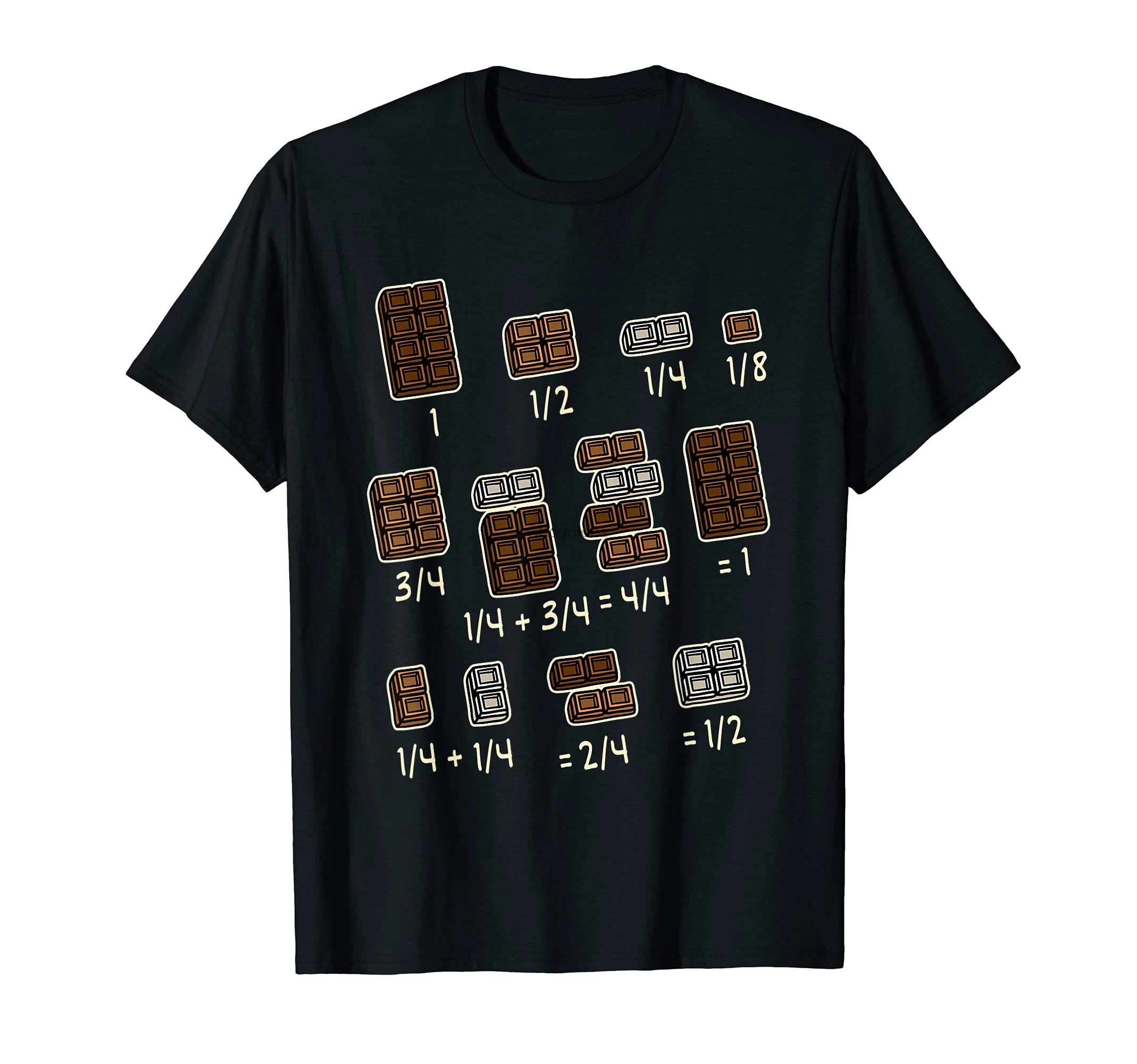 Chocolate Quick Maths Fractions Math Teachers T-Shirt |