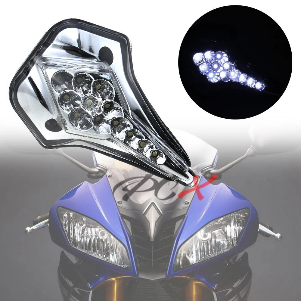 Portamatriculas moto YZF-R6 Bloque de Soporte de placa de matrícula con luz LED for Yamaha YZF R6 2008 2009 2010 2011 2012 2013 2014 2015 2016