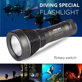 

Underwater 500M 5000LM XM-L T6 LED Diving Flashlight Waterproof Torch lashlight Torches Lamp Light Camping Lanterna With Steples
