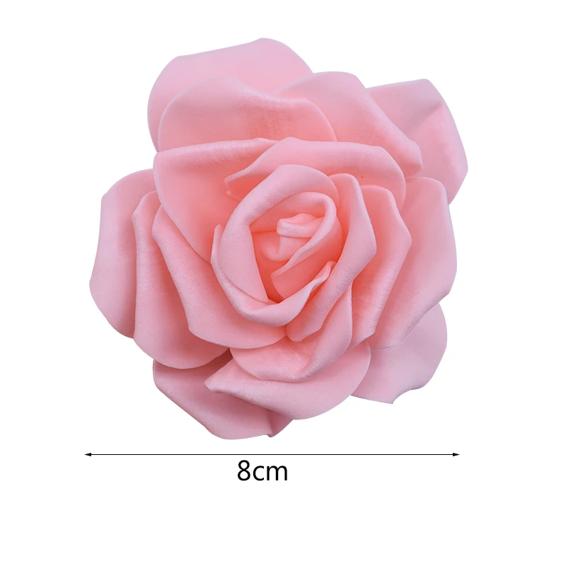 30Pcs/lot 8cm Big PE Foam Roses Artificial Flower Heads For Wedding Event Decoration DIY Wreaths Home Garden Decorative Supplies