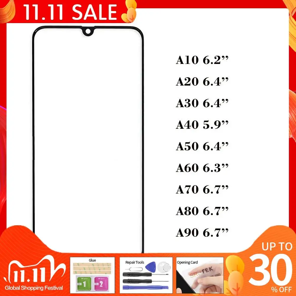 Переднее внешнее стекло сенсорной панели для Samsung Galaxy A10 A20 A30 A40 A50 A60 A70 A80 A90 (не