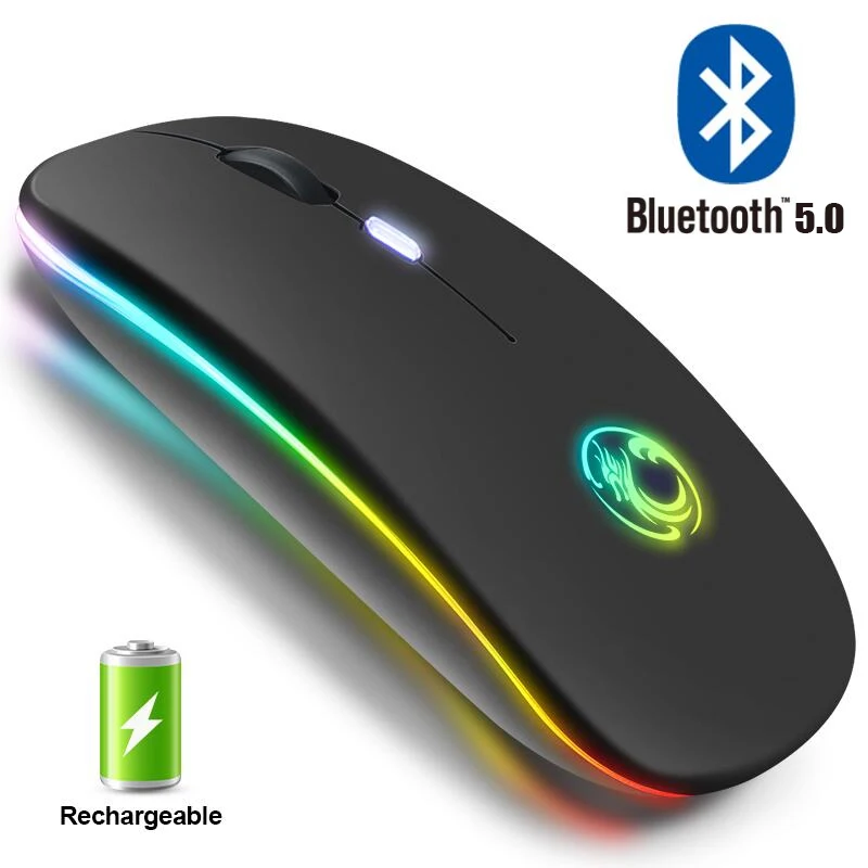 Беспроводная мышь Bluetooth RGB перезаряжаемая мышь беспроводная компьютерная Бесшумная Mause светодиодный эргономичная игровая мышь с подсветкой для ноутбука ПК|Мыши|   | АлиЭкспресс