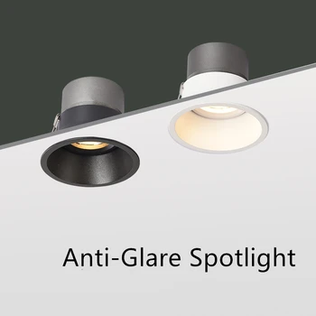 

LED Spotlight For Ceiling Recessed COB Black White Built-in Spot Light 220V Downlight Indoor Anti-Glare Mini Foco Down Light