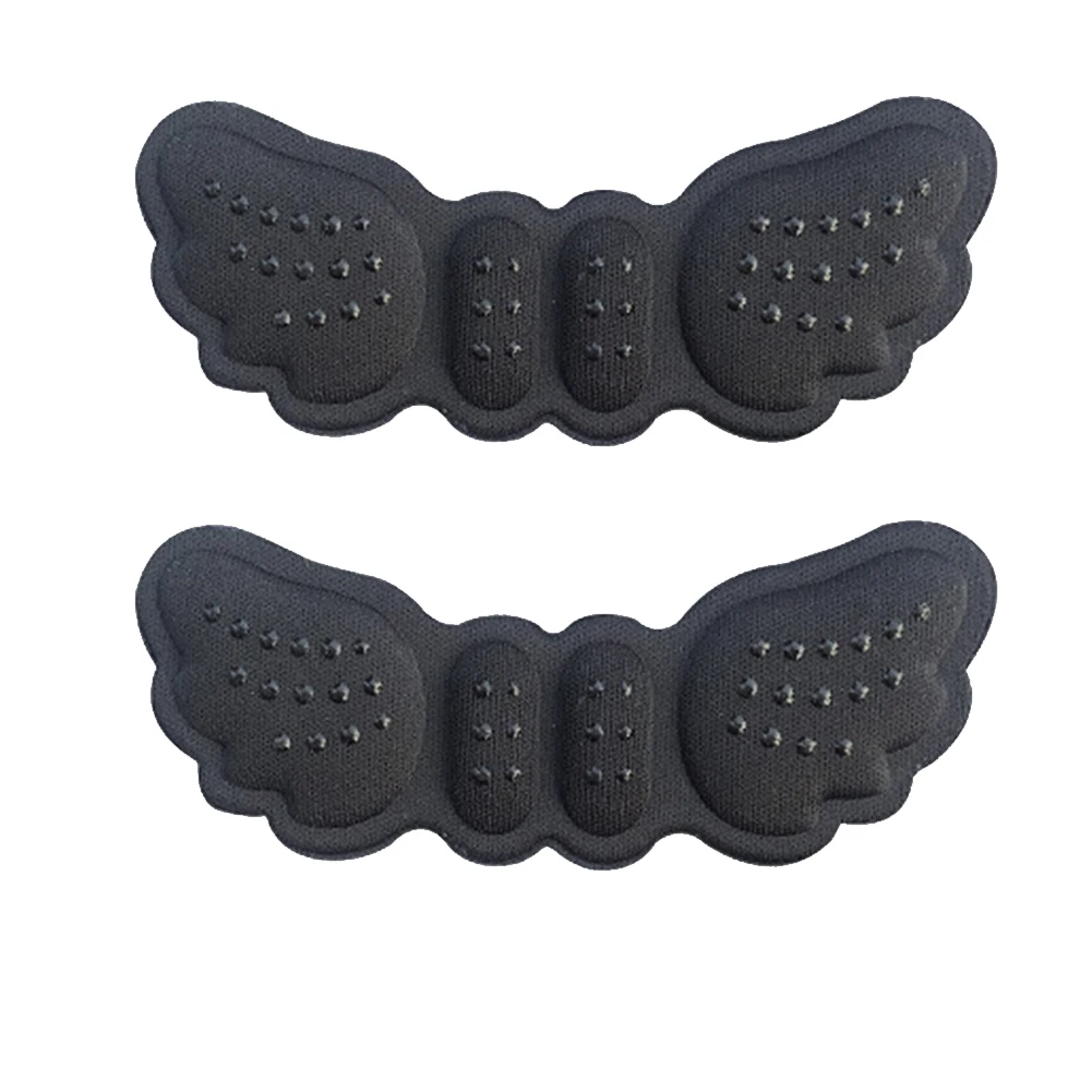 1pair Women Running Shoe Insoles Foot Care Pads Wing Shaped Multifunction Walking Heel Grip Liner Stickers Cushion Anti Slip