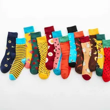 MIARHB, женские носки, 1 пара, Харадзюку, зимние носки, хлопок, короткие носки, платье, мода, фруктовый тренд, принт, уличная, средняя, без пятки, носки