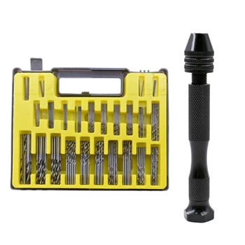 

151Pcs Hand Drill Bits Set Pin Vise Woodworking Hand Mini Drill for Model Resin Jewelry Hole Maker Puncher Jewelry Tools