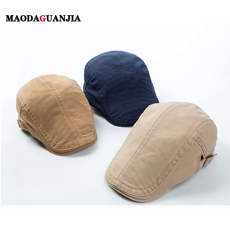 

2020 Men's Hat Berets Cap Golf Driving Sun Flat Cap Fashion Cotton Berets Caps for Men Casual Peaked Hat Visors Casquette Hats