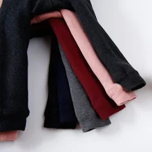 Осенне-зимние двухслойные одноцветные штаны на подгузник Детские утепленные штаны в Вертикальную Полоску верхняя одежда для малышей