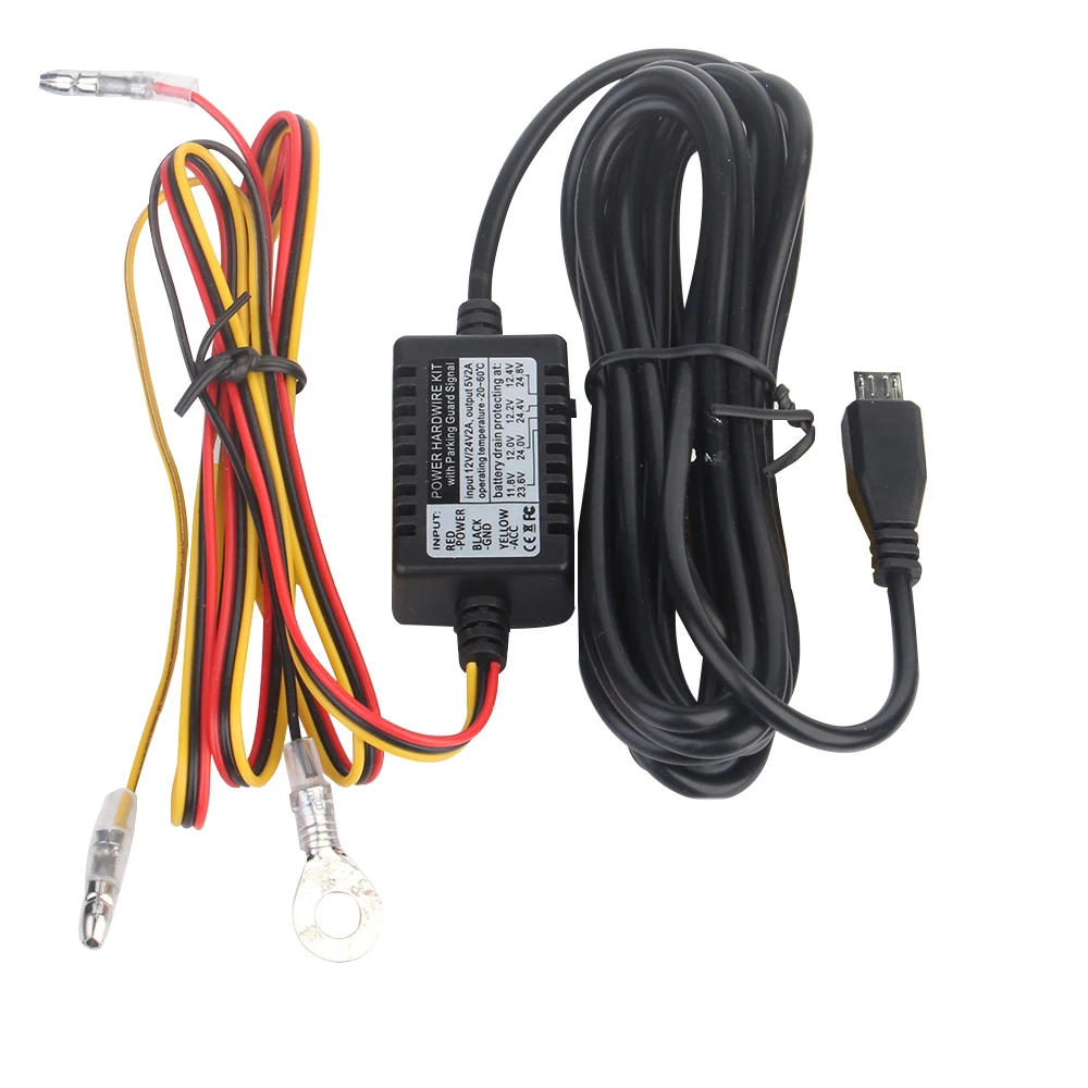 Ruccess K03 Micro USB Power Hardwire Kit 4 защищающий ремешок 12 в 24 В до 5 с защитой от парковки для
