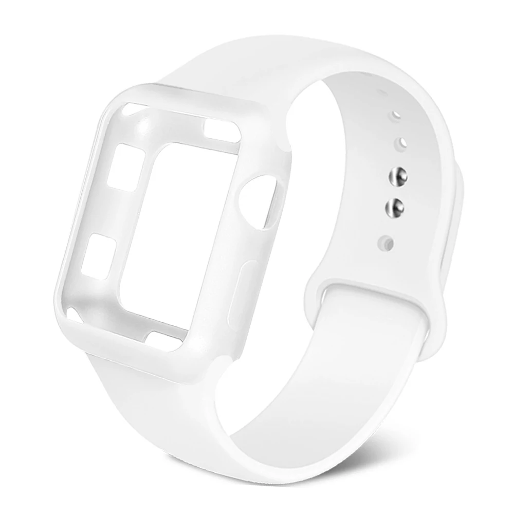 MU SEN Спорт Силиконовый ремешок для apple watch серии 4/3/2/1 заменить браслет для наручных часов Watchstrap для apple watch 42mm 38 мм - Цвет ремешка: White