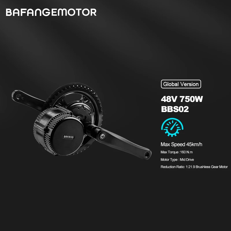 BAFANG BBS02 48 в 750 Вт Средний приводной коленчатый двигатель Bafang BBS02B 8FUN Φ C18 дисплей|crank