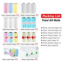 Peripage A6 Paper 58mm Label Sticker Notes Color Photo Printer Paper Labels Peripage A6 Printers Papers roll Color Sticker Paper