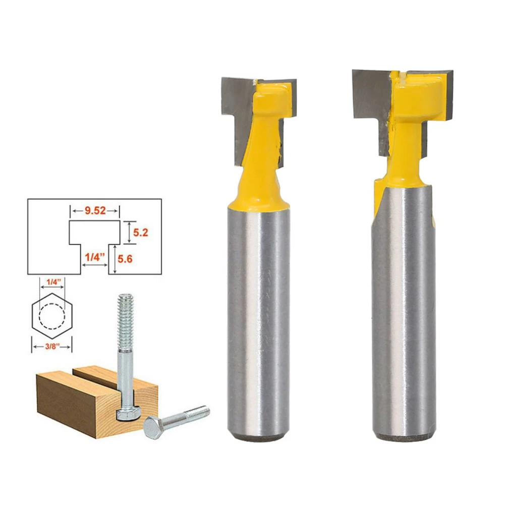 2 шт 8 мм хвостовик Т-образные замочные скважины фрезы деревообрабатывающий резак деревообрабатывающий фрезы с высокой прочностью дропшиппинг