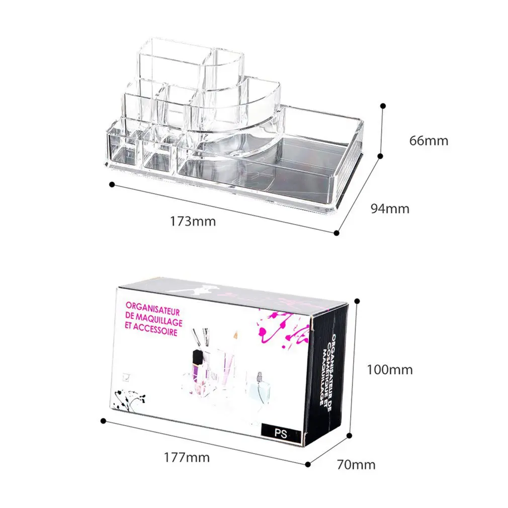 Акриловые ящики для хранения косметики, прозрачный органайзер для косметики, чехол, Box-Y-1001 для хранения косметики
