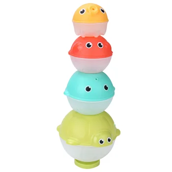 

4Pcs Bath Toys Educational Adorable Portable Stackable Stacking Cups Bathtub Toys Bath Stacking Toys for Baby Toddler