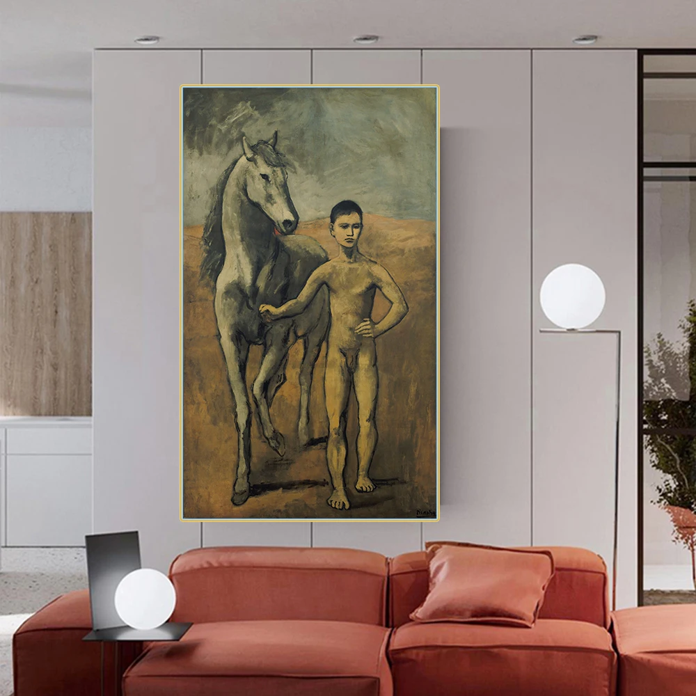 

Citon Pablo Picasso《Boy Leading a Horse》Canvas Art Oil Painting Artwork Poster Picture Modern Wall Decor Home Decoration
