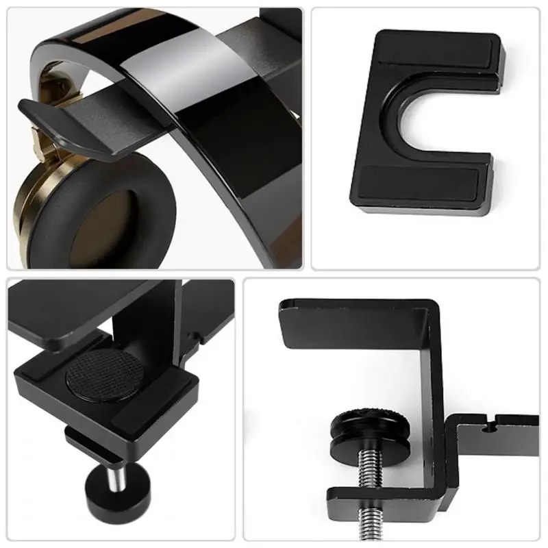Headphone Rack Aluminum Alloy Headphone Hanger Desktop Hook Headset Holder