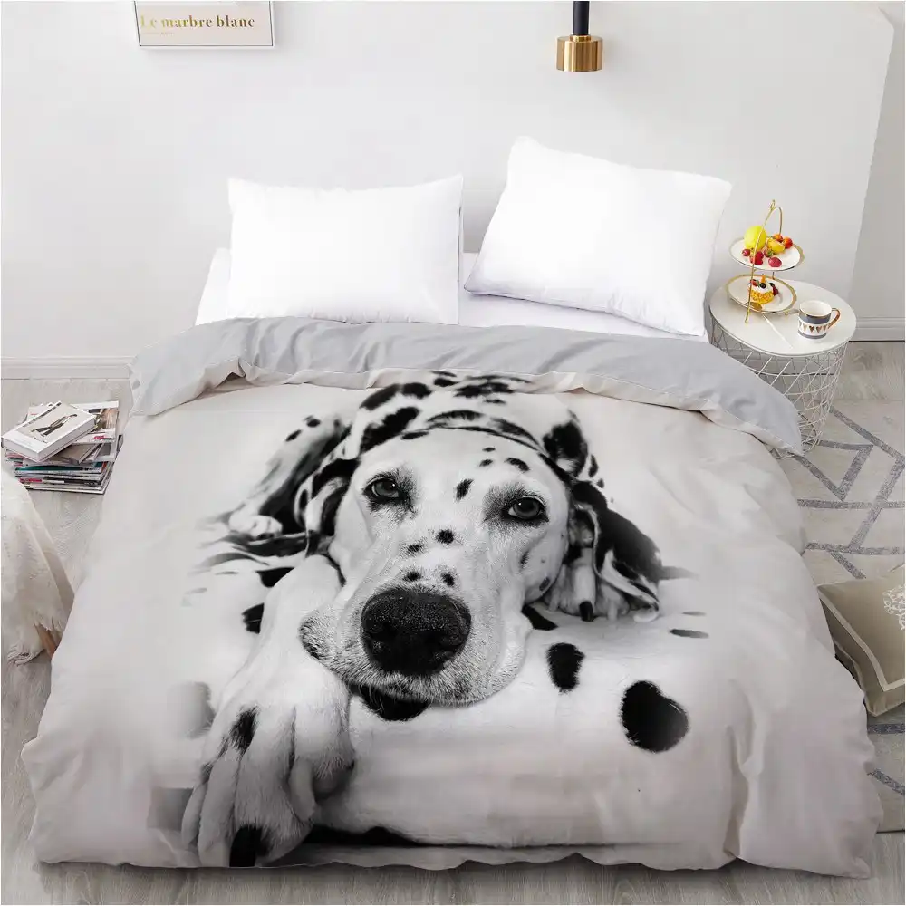 Cartoon Dalmatian Printed Bedding Set With Pillowcases Duvet Cover