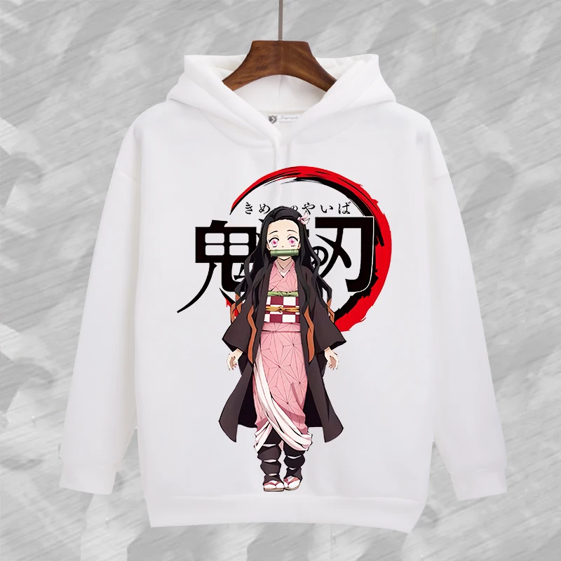 Красный Demon Slayer Kamado Nezuko Cosplay Hoodie Kamado Tanjirou Agatsuma Zenitsu Sweatshirt Cartoon Pullover Halloween Cosplay Costume - Цвет: Красный
