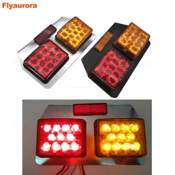 

2pc Car LED Trailer Truck Brake Light 24V Sequential Signal Lamp Waterproof Halo Ring Tail & Brake Stop Turn Light for Trailer